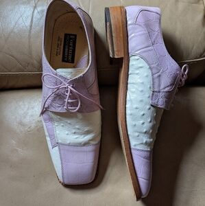 Fortune from Liberty white and lilac leather lace -ups